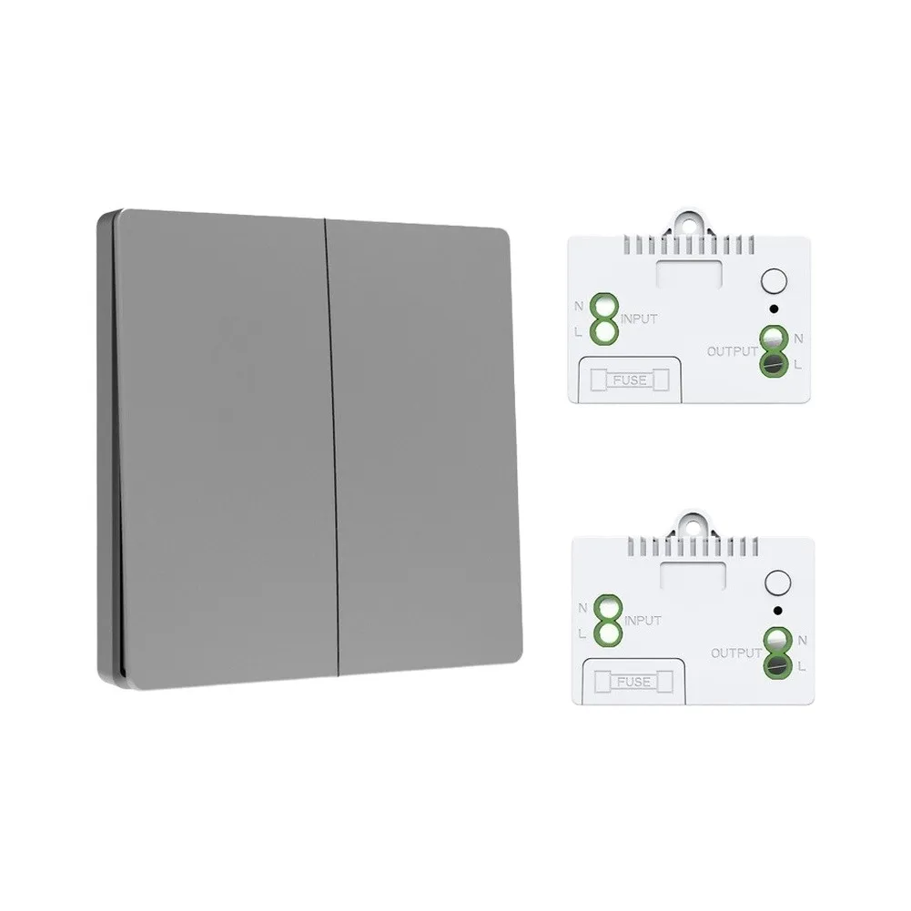 Self-Generating Wireless Light Switch ABS Material Wall Mount Rocker Design AC85-240V 10A RF Control Distance 30-50m No Wiring