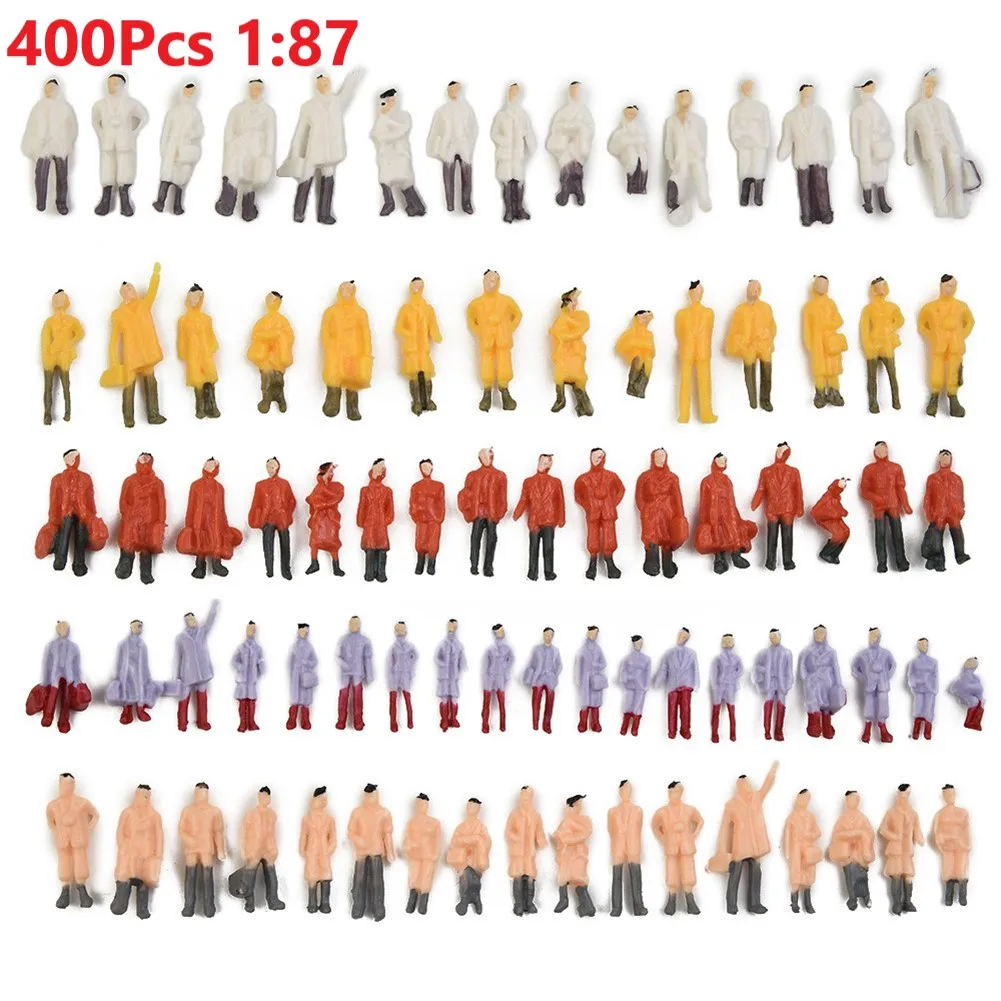 50pcs 1:75 Scale Plastic Figure Painted Scene Model Building Passenger Scene DIY Character Mixed Multi-color Pose Toys