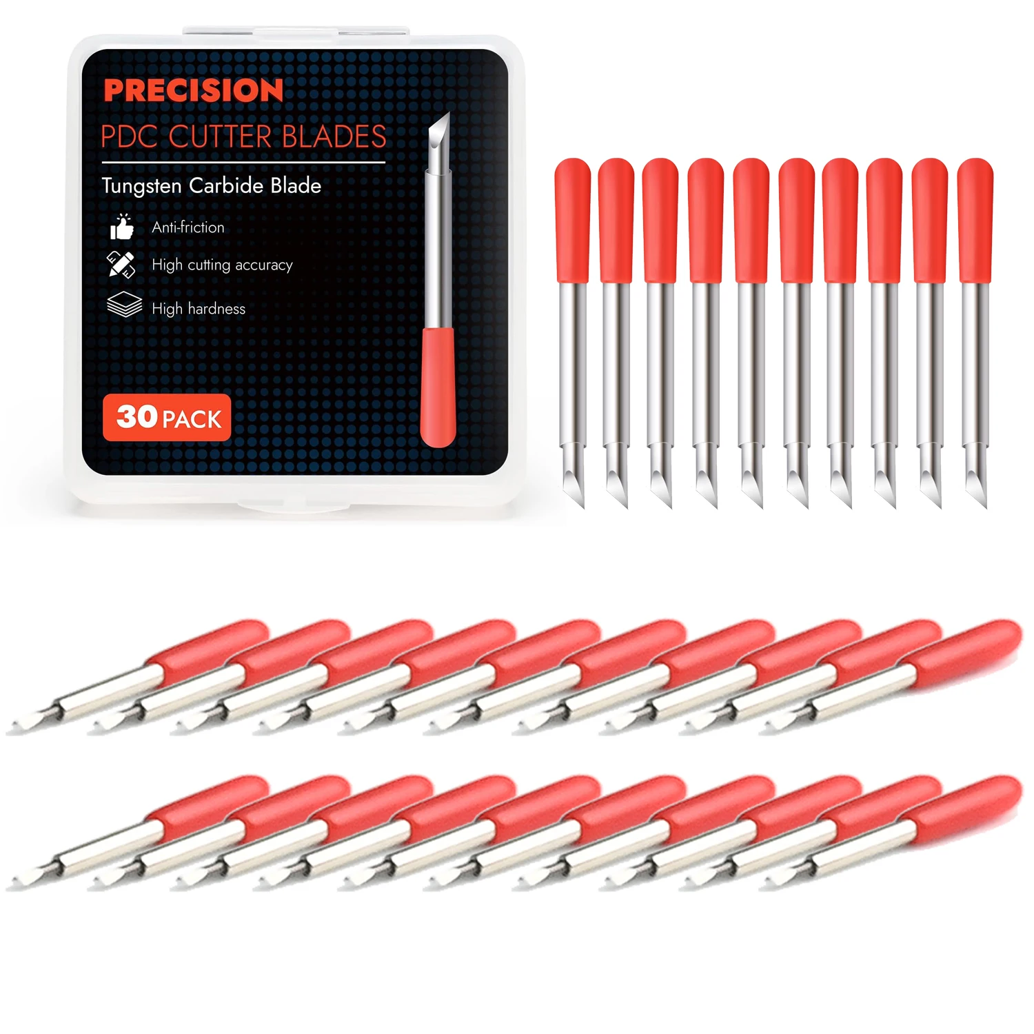 EHDIS 30pcs/Pack Spare Precision Blades For Car Radar Hole Film PDC Cutter Vehicle Parking Sensor Wraps Knife Replacement Tools