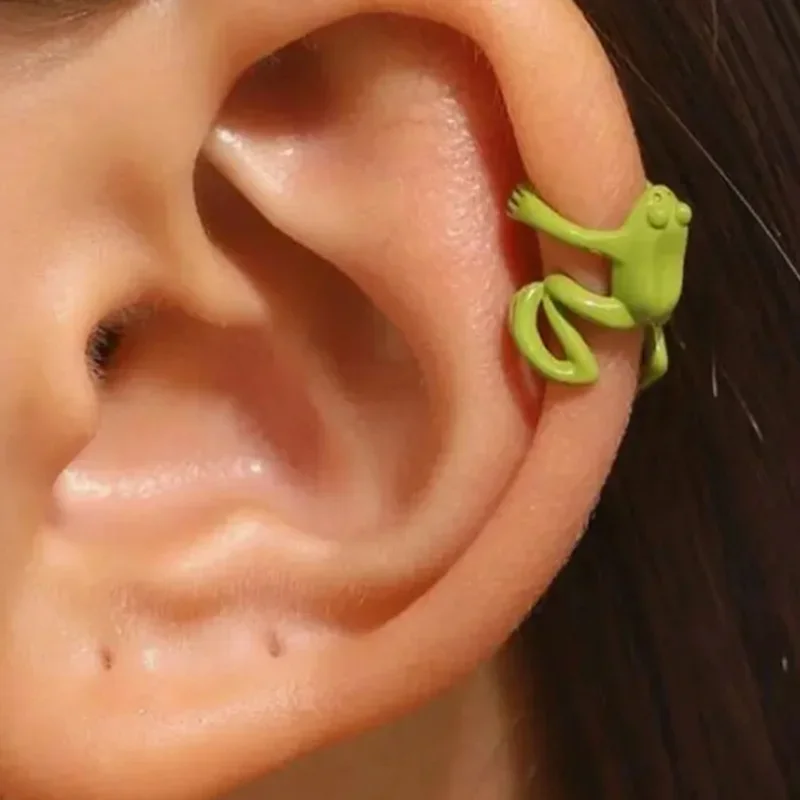 Réinitialisation d'oreille de grenouille de mode rétro sans trous d'oreille, punk, clip d'oreille Sophia, unique, minimaliste, bijoux de fête, cadeaux