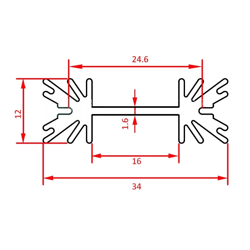 5 Pcs TO-220 Triodo MOS Transistor Tubo Dissipatore di Calore Del Radiatore di Raffreddamento 34X12MM H25mm H30mm H38mm Dissipatore di Calore FINNI IC Radiatori In Alluminio