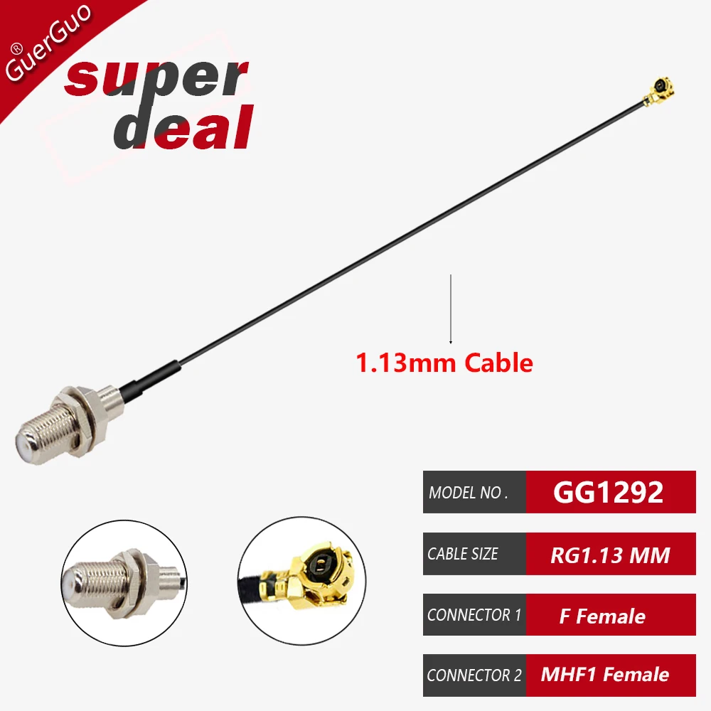 RF 1.13MM 0.81MM MHF Cable F Female F Male to u.FL MHF Female WIFI Antenna RF Coaxial Pigtail Extension Cable