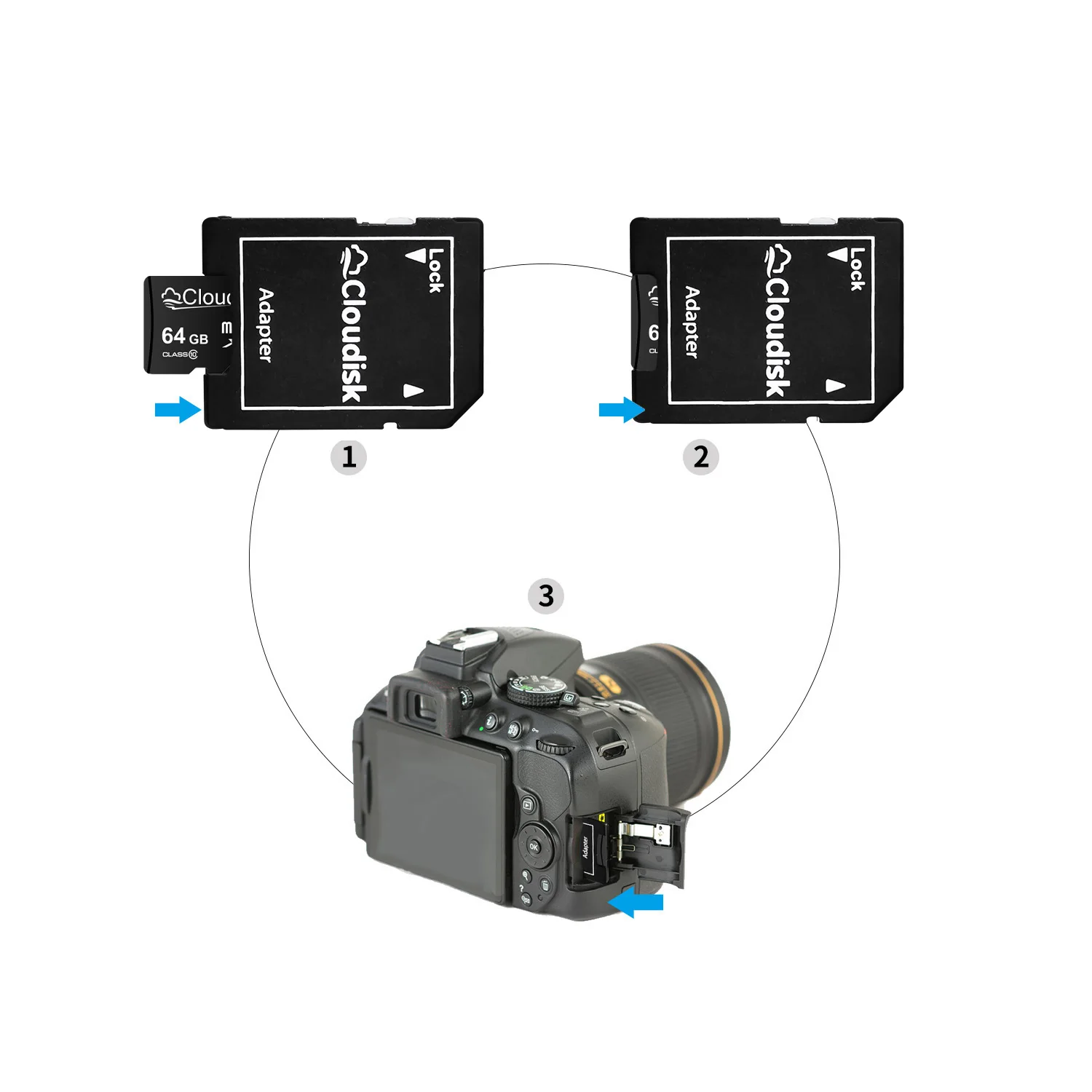 Адаптер Micro SD на SD для цифровой камеры DV SLR