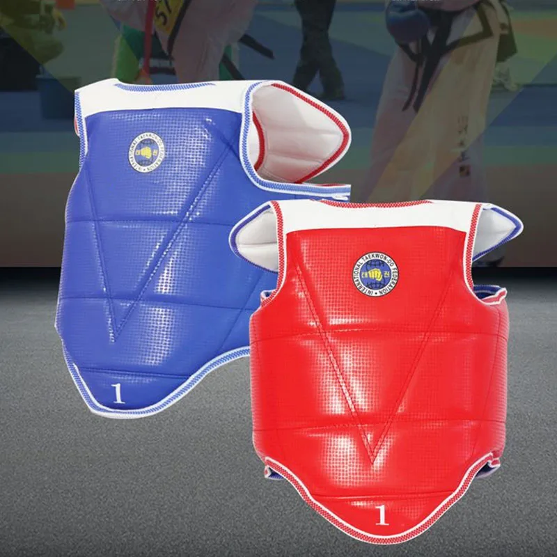 

Защитный жилет для тхэквондо, боевые искусства, бокс, утолщенная двусторонняя защита для груди, санда, каратэ, спарринг, нагрудник для взрослых и детей