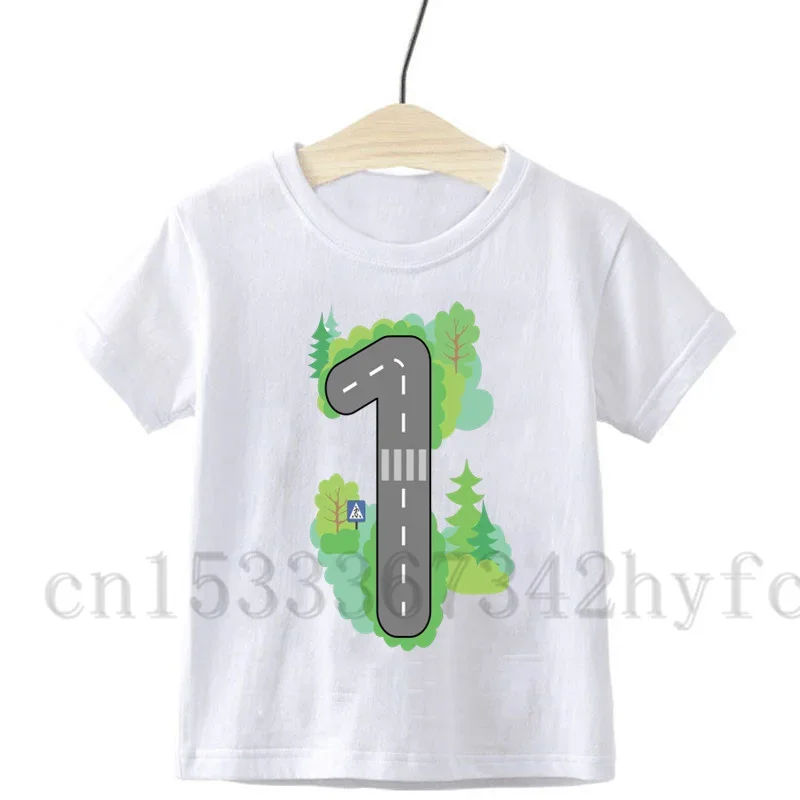 Happy Birthday Gift T-shirt for Boys and Girls Kid T shir Children's Cute Digital Cartoon T-shirt