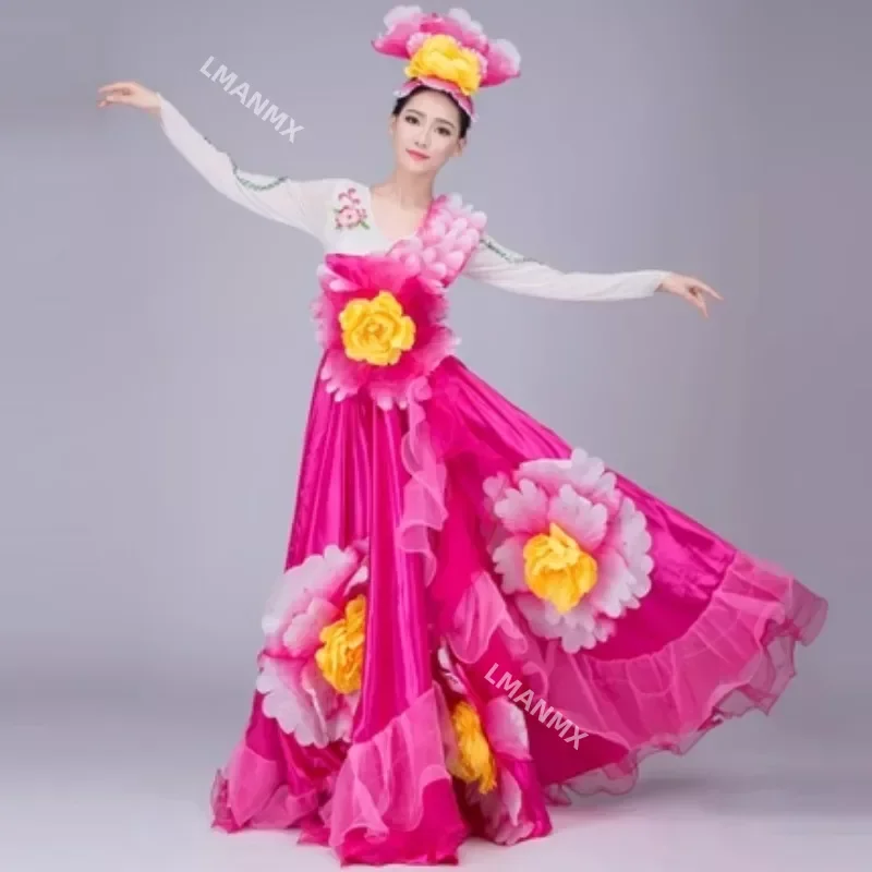 360 Degree Spanish Bullfight Belly Dance Dress Skirt Long Robe Flamenco Fille Red Flamenco Dresses for Women Gypsy Clothing