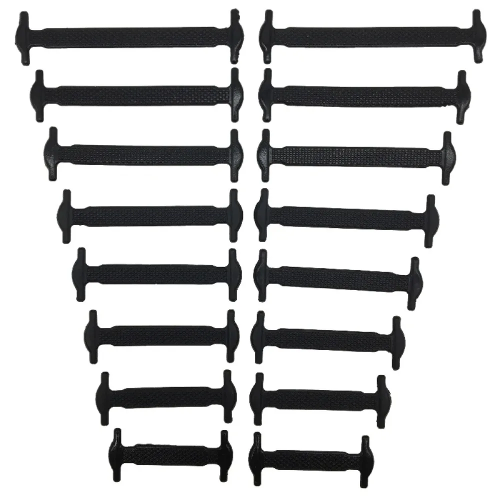 16pcs/lot Silicone Shoelaces No Tie Shoelaces 2 Colors Elastic Lace Shoelace Creative Lazy Silicone Laces Rubber Lace