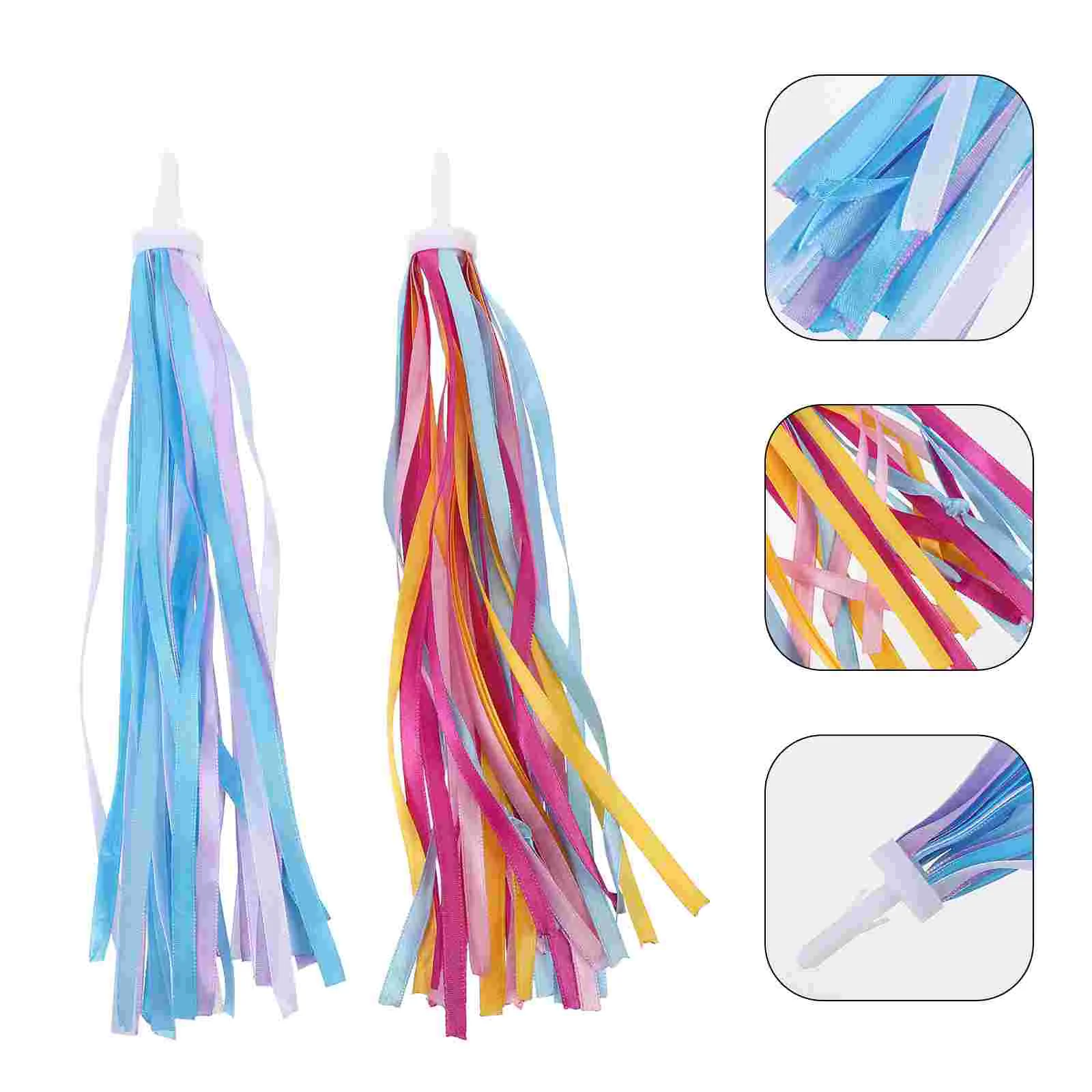 

2 Pairs Bike Handlebar Ribbons Colorful Decor Electric Decorate Streamers Pp Plastic Chuck Scooter Child