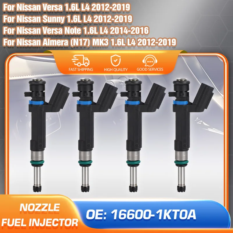 

Fuel Injector Nozzle 16600-1KT0A For Nissan Versa Nissan Almera N17 Nissan Sunny 2012-2019 Nissan Versa Note 2014-2016 1.6L L4