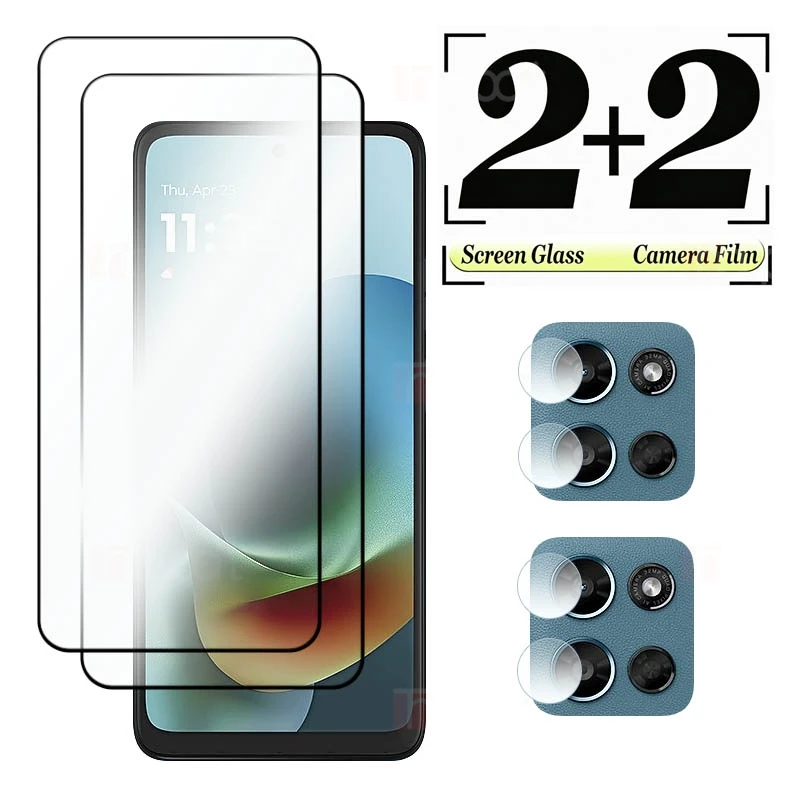 

Защитная пленка 4-в-1 для Moto G Play 2026: стекло 9H с защитой от царапин, HD-прозрачная передняя панель + гибкая пленка для камеры