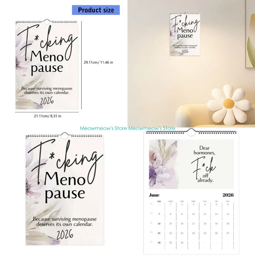 

W91A Stylish 2026 Wall Hanging Calendar Decors with Thick Paper Friendly Inks Design