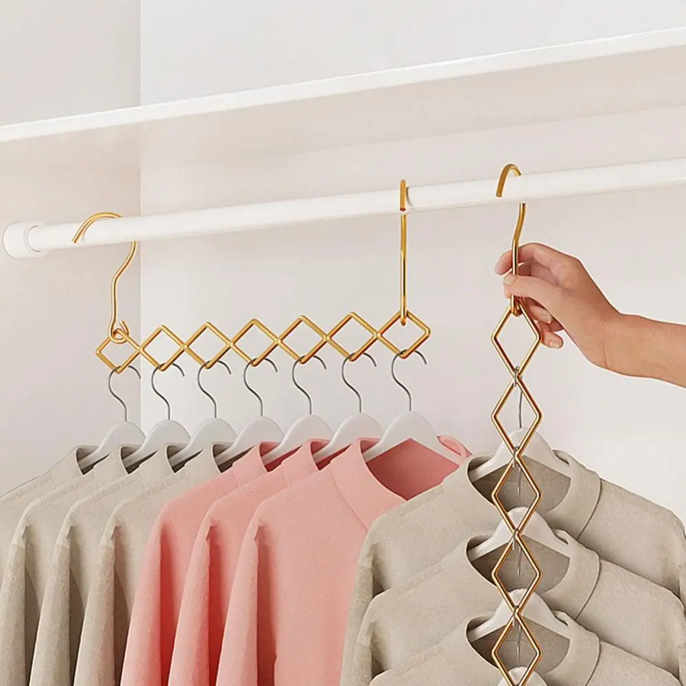 Magic Stainless Steel Clothes Drying Rack Multi-port Space Saving Clothes Hanger Foldable Closet Organizer
