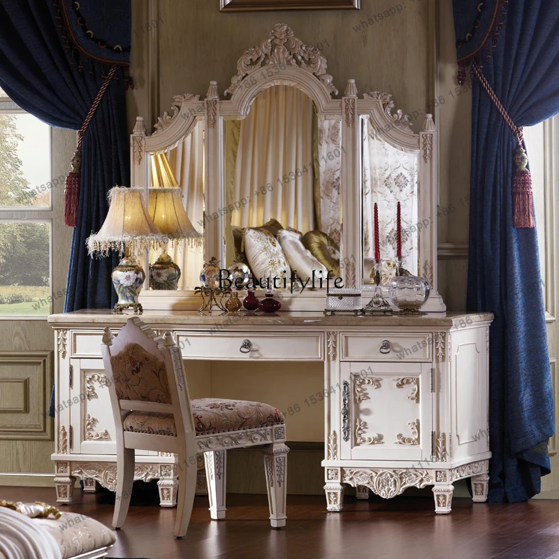 European solid wood dresser combination American luxury old ivory white dresser customizationsss