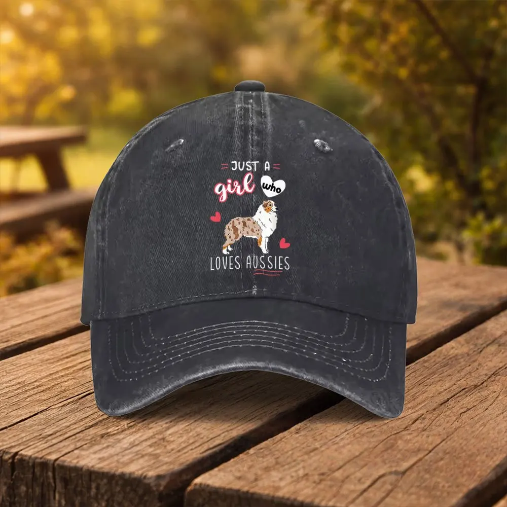 Australian Shepherd Dog Lover Printed Baseball Cap, Unisex Fashion Duckbill Hat, Suitable for Outdoor Sports, Fitness, Travel, a