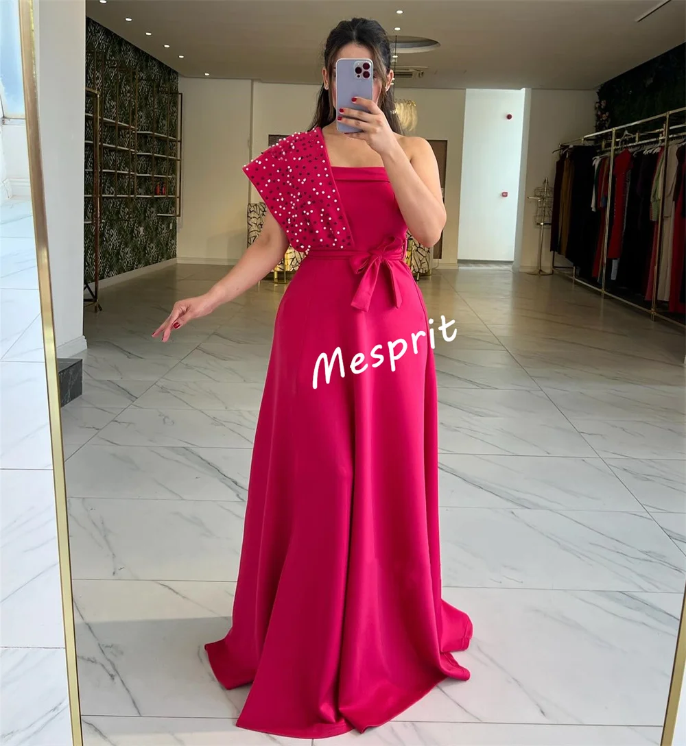 Jersey personalizado miçangas de um ombro a linha vestidos longos sob medida ocasião mulher elegante festa de casamento alta qualidade glitter