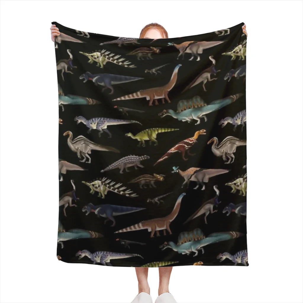 

Dinosaurs Blanket Flange Textile Decor Portable Super Soft Throw Blankets for Home Office Plush Thin Quilt