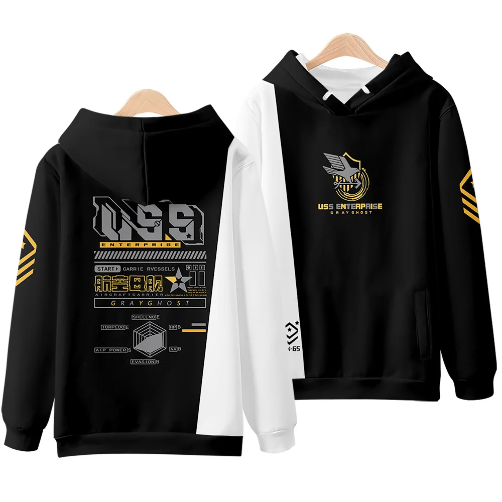 Sudadera con capucha de juego Azur Lane USS Enterprise para hombre y mujer, ropa de calle Harajuku, jersey de Hip Hop, chaqueta con capucha, prendas de vestir exteriores