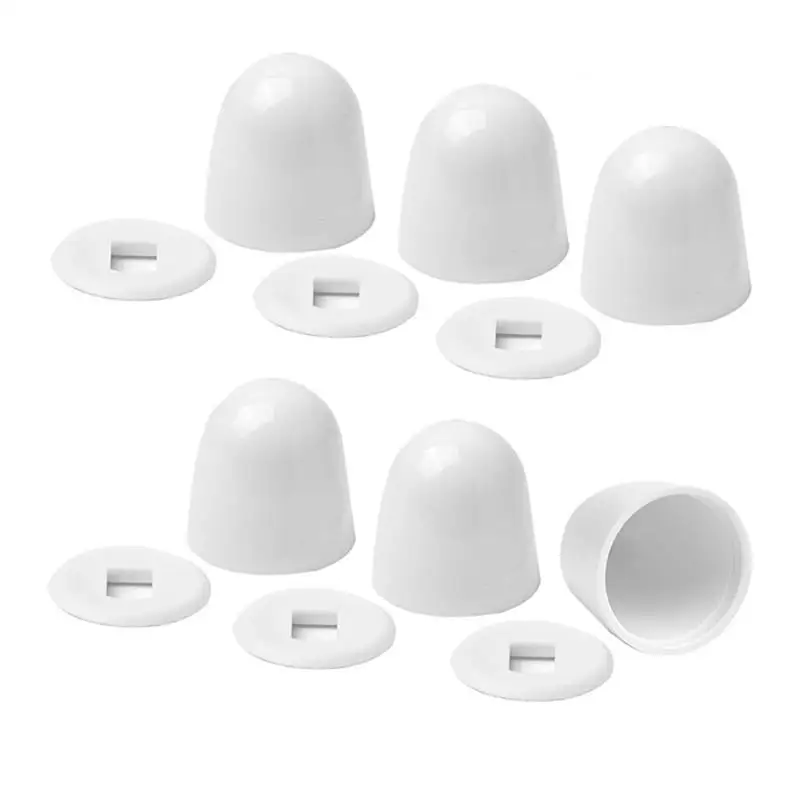 6pcs White Toilet Bolt Caps For Home Toilet Accessories Bathroom Fixture Hides Bathroom Installation Marks