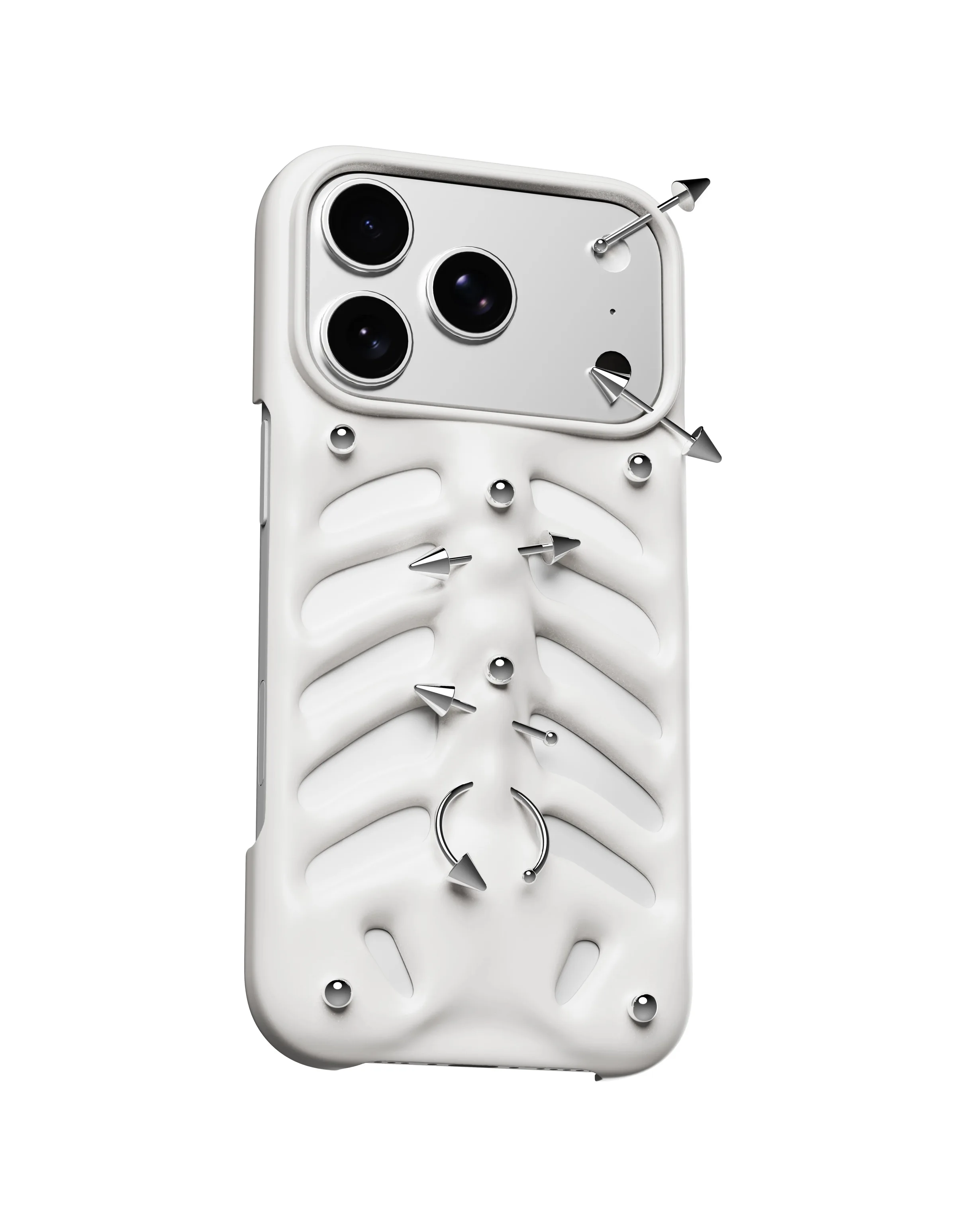 

PINKDEVIL original skeleton phone case puncture-resistant version, suitable for iPhone, 3D printed hard shell