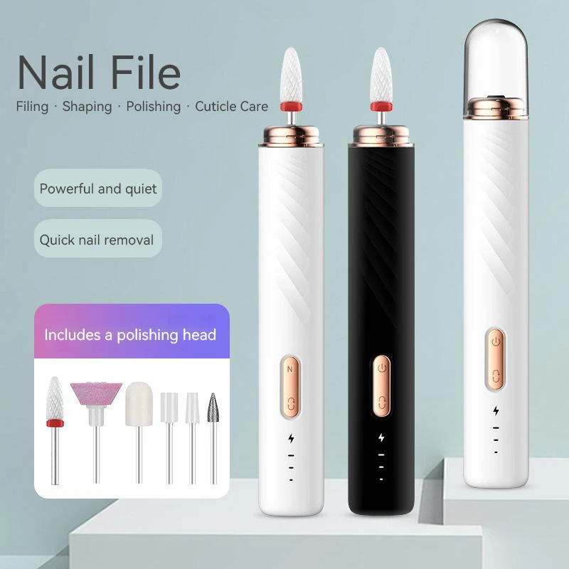 

【USB Fast Charging + 3-Speed Adjustment】Portable Electric Nail File Set: Manicure/Removal/Polishing All in One Device.