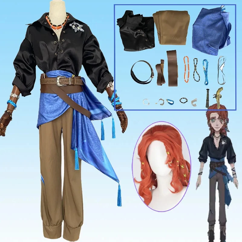 

Game Identity Kreiburg Frederick Rationality Composer Cosplay Costume Man Play Uniform Wig Set Halloween Party Outfits ,