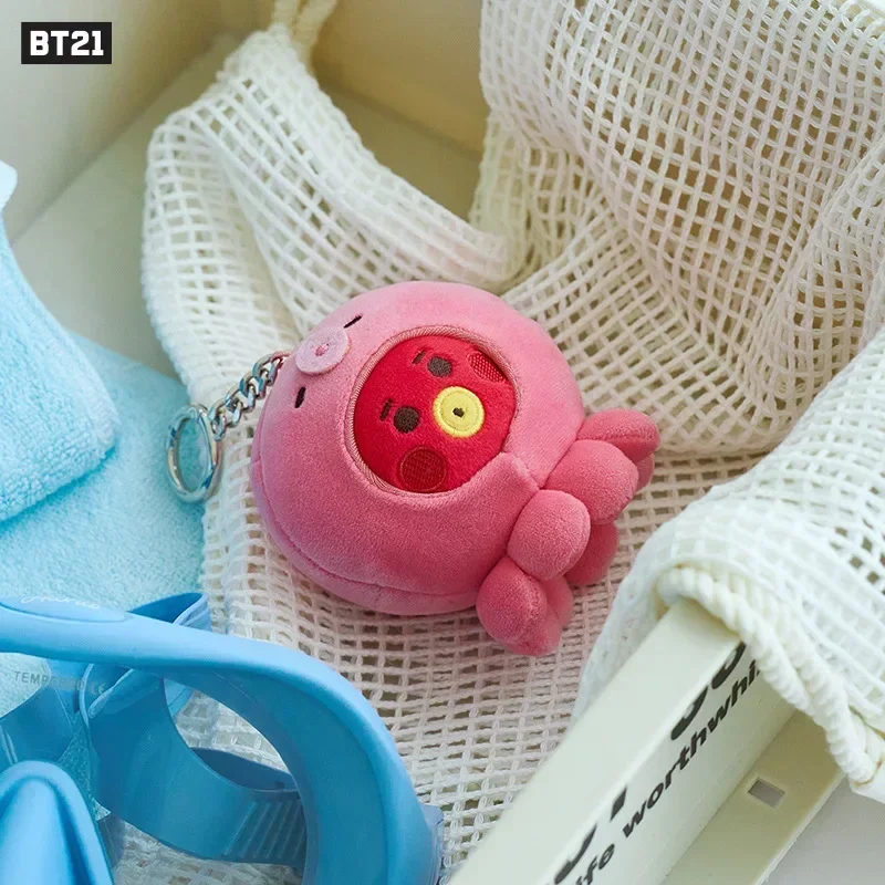 BT21 LINE FRIENDS Ocean Animal Series portachiavi ciondolo Cartoon peluche Cute Plush Doll Mini Bag accessori regalo per ragazze