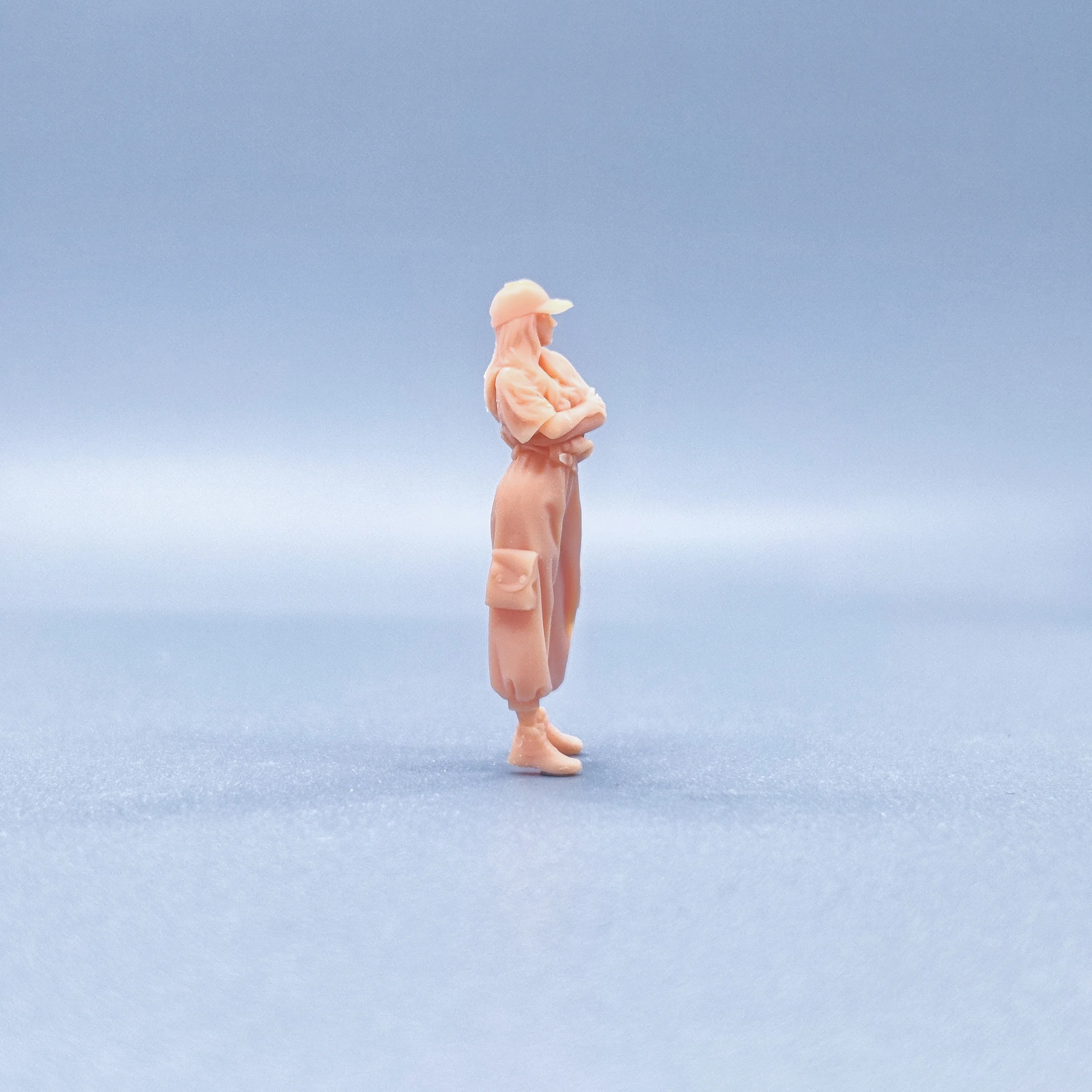 1/64 1/43 Beeldjes Schaalmodel Hars Eend Tong Cap Werkkleding voor Vrouwen Ongekleurde Miniaturen Diorama handgeschilderde V730