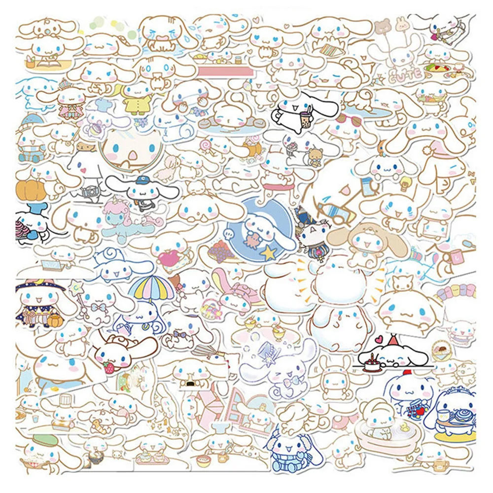 

10/30/50/100pcs Sanrio Cartoon Anime Cinnamoroll Stickers for Laptop Phone Stationery Aesthetic Waterproof Decals Kids Toys Gift