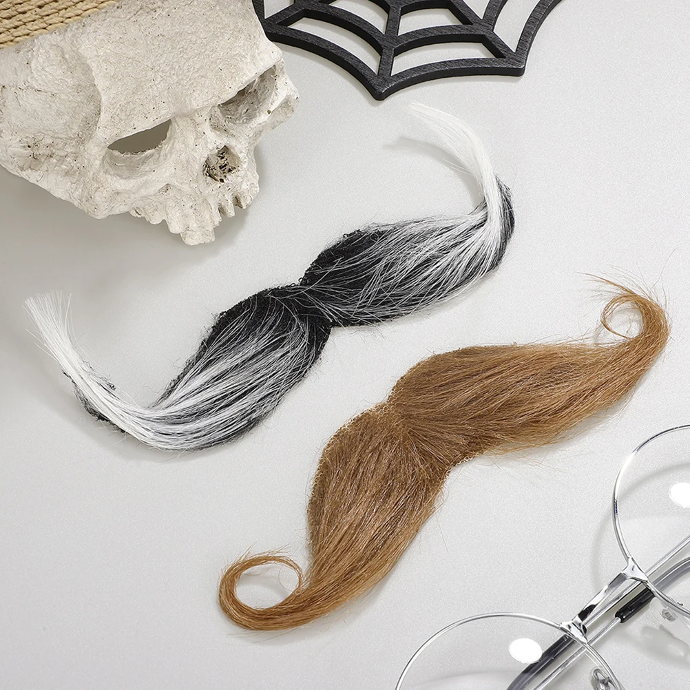 

4 Pcs Makeup Costume Props Party Fake Mustache Elder Cloth Artificial Beard Mustaches