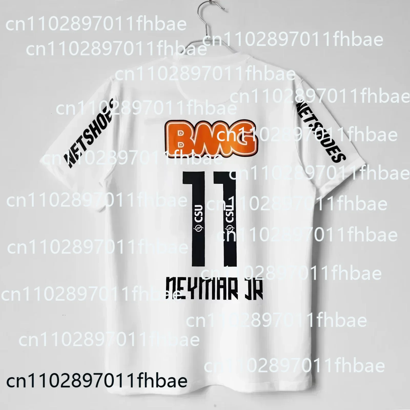 

2025Basilica Santos Джерси Home Neymar No.11 с короткими рукавами, версия для болельщиков, ретро футбольный трикотаж, дышащие мужские футболки с 3D принтом