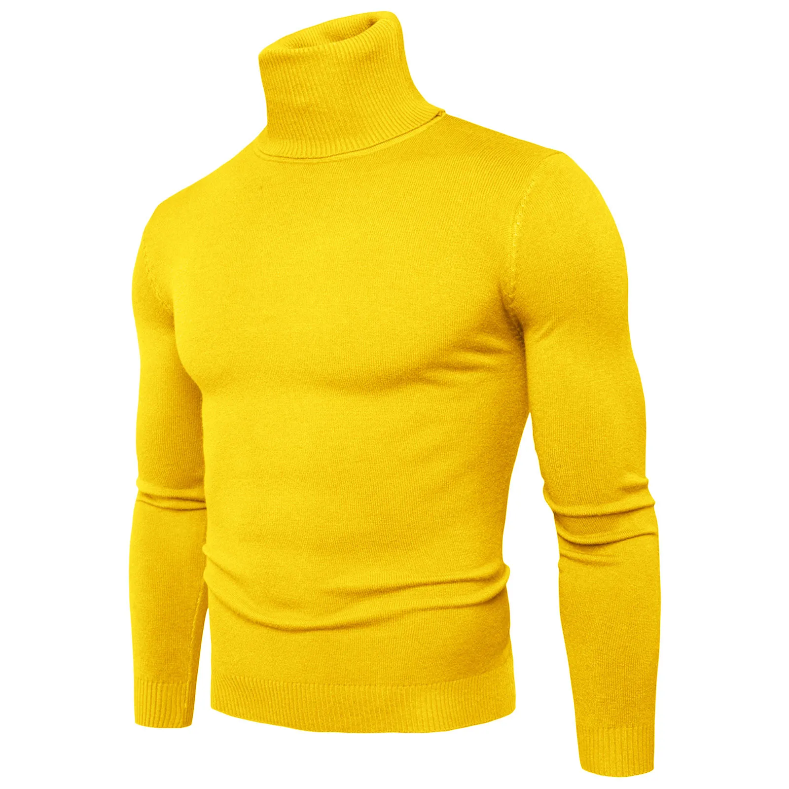 Turtleneck For Men Solid Color Slim Elastic Thin Pullover Spring Autumn Underwear Turtleneck Men Knitting Blouse Basic Tops