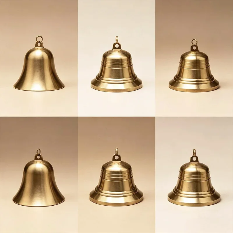 DSA Buddhist Objects Brass  Bells Wooden Seat Bell Hanging Wind Chimes Bells Zen Home Crafts Ornament Meditation