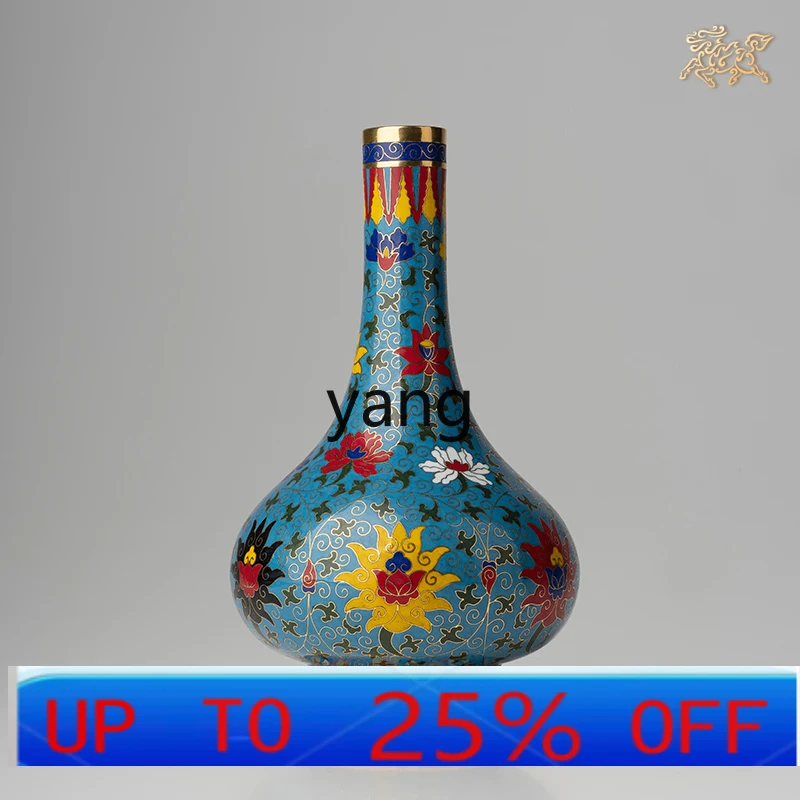 

LTT copper ornament straight neck vase living room home jewelry copper handicraft vase