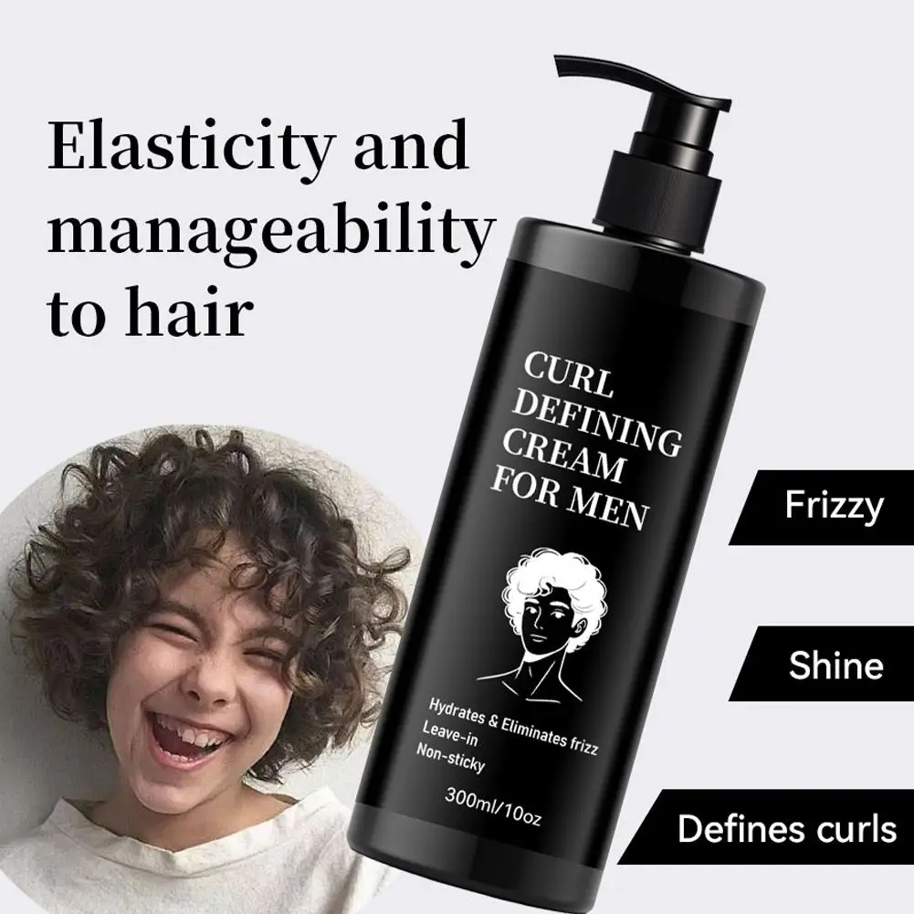 

300ml Hair Curling Cream Anti-Frizz Bouncy Resilient Enhancer Hair Lotion Care Prevent Hair Smooth Moisturizing Breakage St I1H0