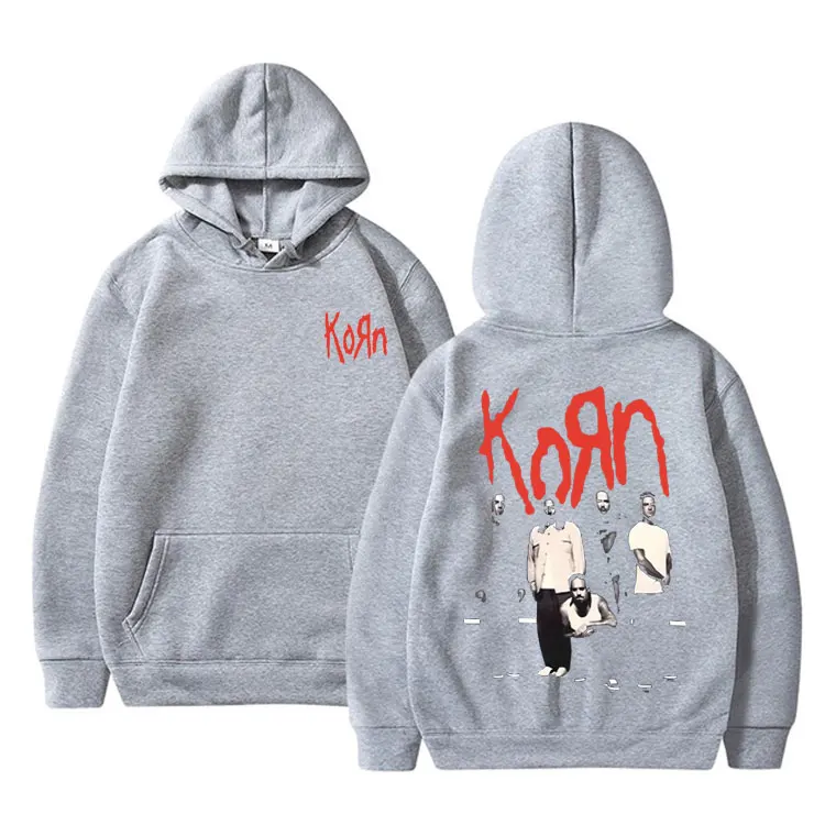 Rock Band Korn Graphic Hoodie Men Women Casual Oversized Fashion Hoodies Retro Pullover Male Vintage Gothic Sweatshirts Clothes