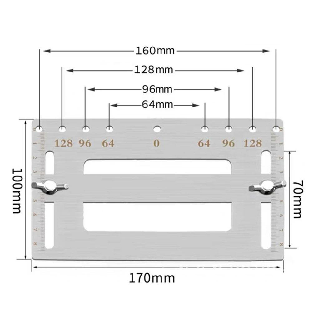 

Woodworking Hole Punching Drilling Guide Tool Cabinet Closet Drawer Handle Installation Silver Durable Precise Positioning