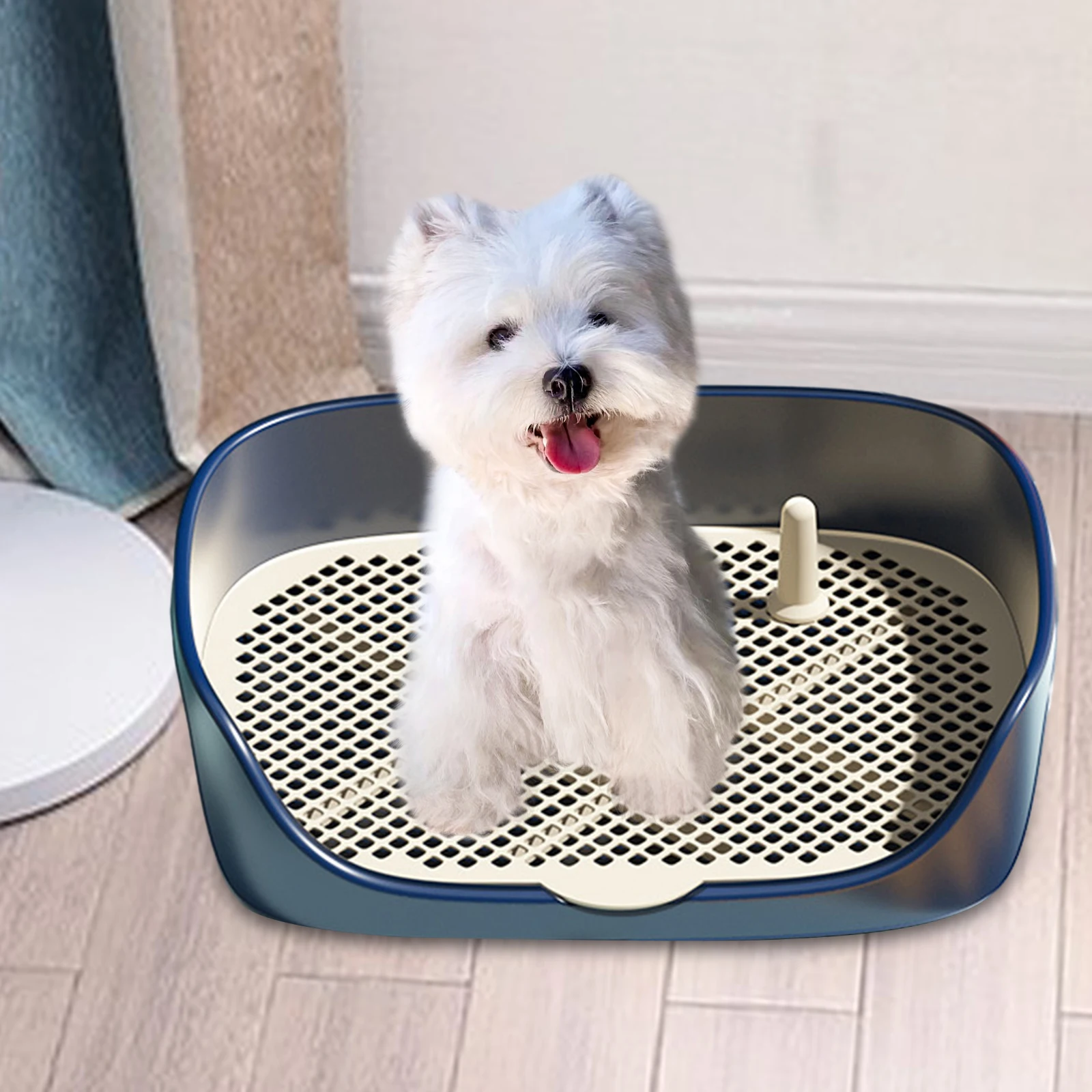 Pet Dog Toilet for Cat Portable Indoor Outdoor with Protection Wall Training Pad Holder Lavatory Basin Litter Box Trainer Corne