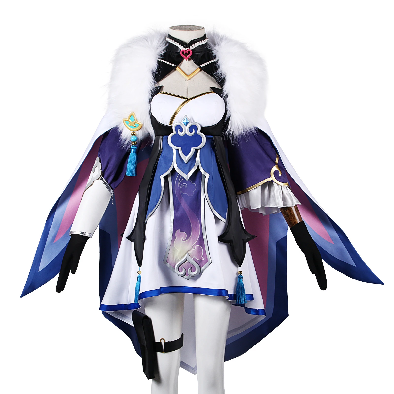 Honkai Star Rail Baiheng Cosplay Costume pour femme, queue, oreilles, robe, jeu, anime, uniforme, Hmatte en plis, fête de Noël, trempé