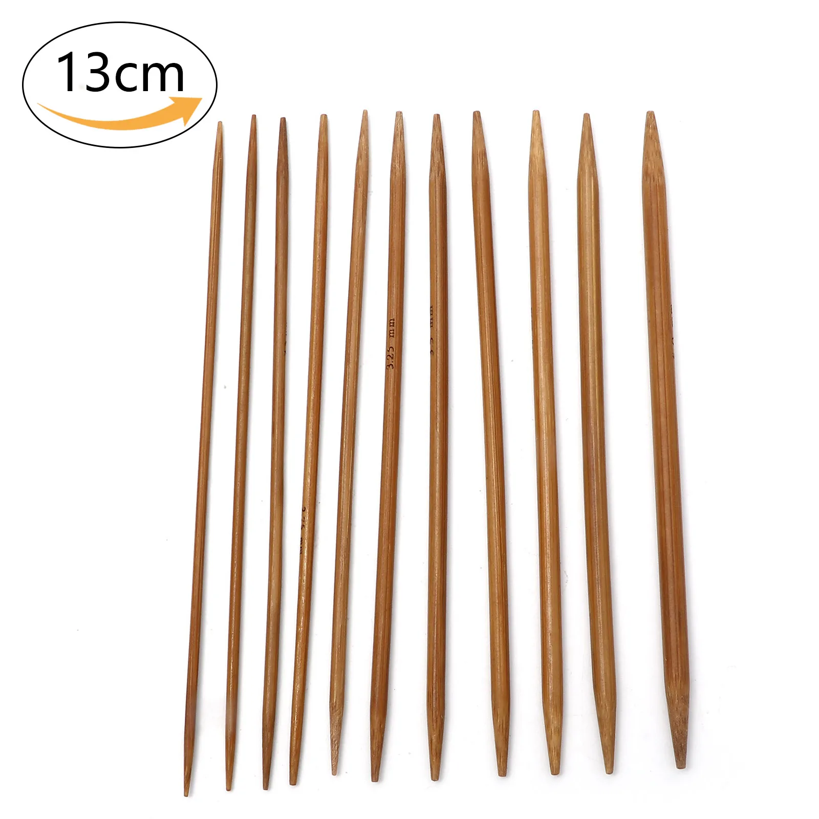 5 PCs 2.0-5.0mm Bamboo Double Pointed Knitting Needles Brown Sweater Weaving Needle Tool DIY Craft Sewing Tools 13cm long