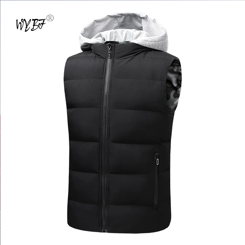 

New Mens Outdoors Vests 2024 Padded Men's Winter Vest Warm Hooded Waistcoat Men's Winter Jackets Male Coats