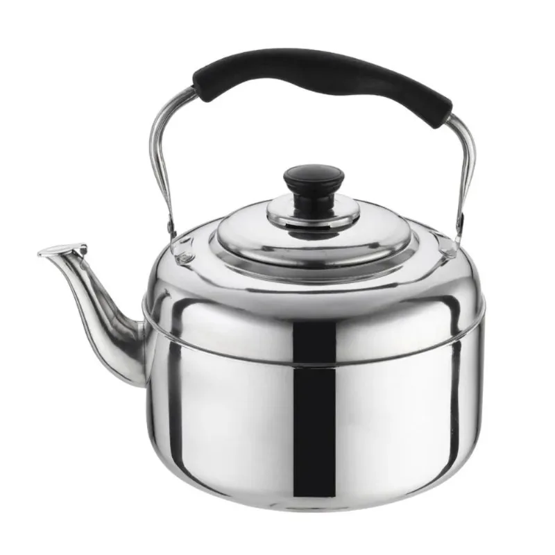 

Large Capacity Stainless Steel Kettle Dust Cover Spout Anti-scalding Handle Whistling Kettle Silver 1.6/3/5L Teapot