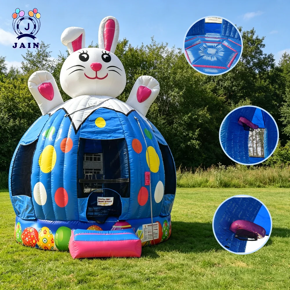 PVC Inflatable  Design Easter Party Inflatable Bounce Jumping Trampoline Inflatable Trampoline Rabbit Tent