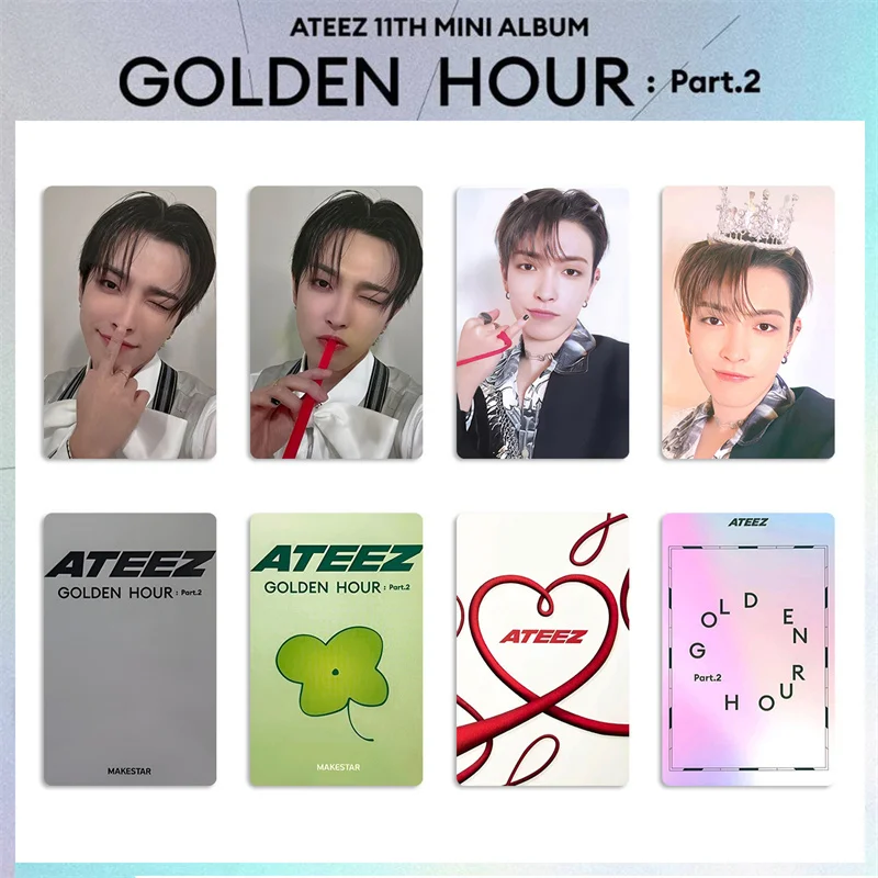 4pcs/set ATEEZ Album LOMO Card GOLDEN HOUR : Part.2 Postcard Photo