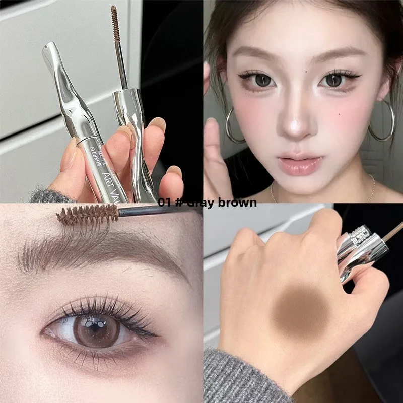 Crema per sopracciglia opaca Light Mist-Sombra marrone chiaro coreana Versatile per il trucco leggero naturale quotidiano e stili di bellezza europei-americani