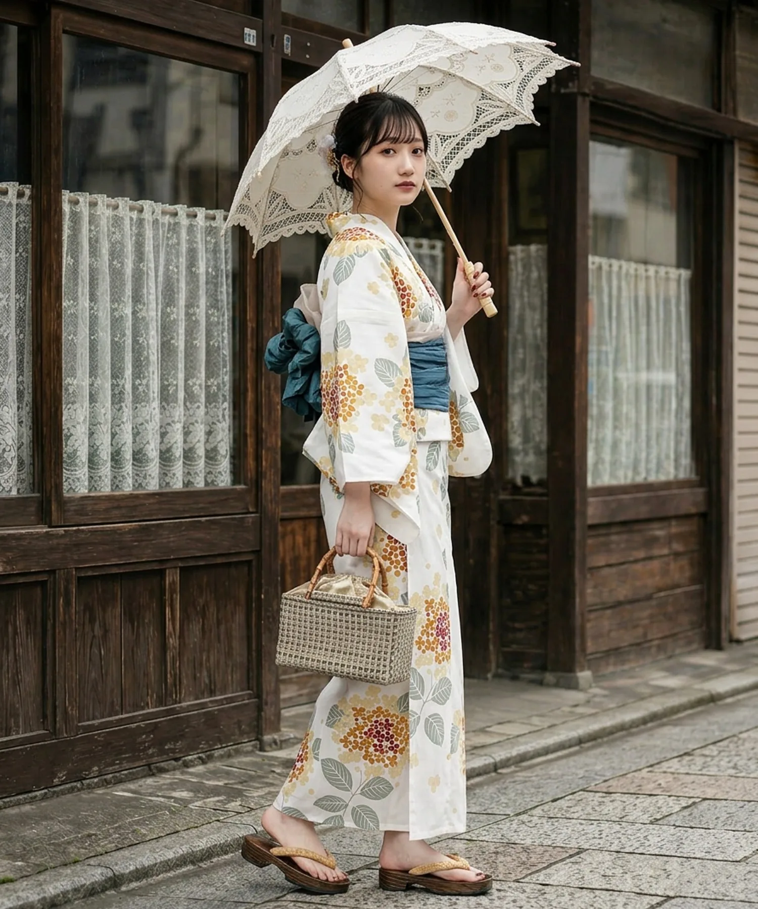 Traditional Yukata Kimono Cotton Linen Material Girl's Dress 2026 Summer Collection Chinese Production Ethnic Women's Wear