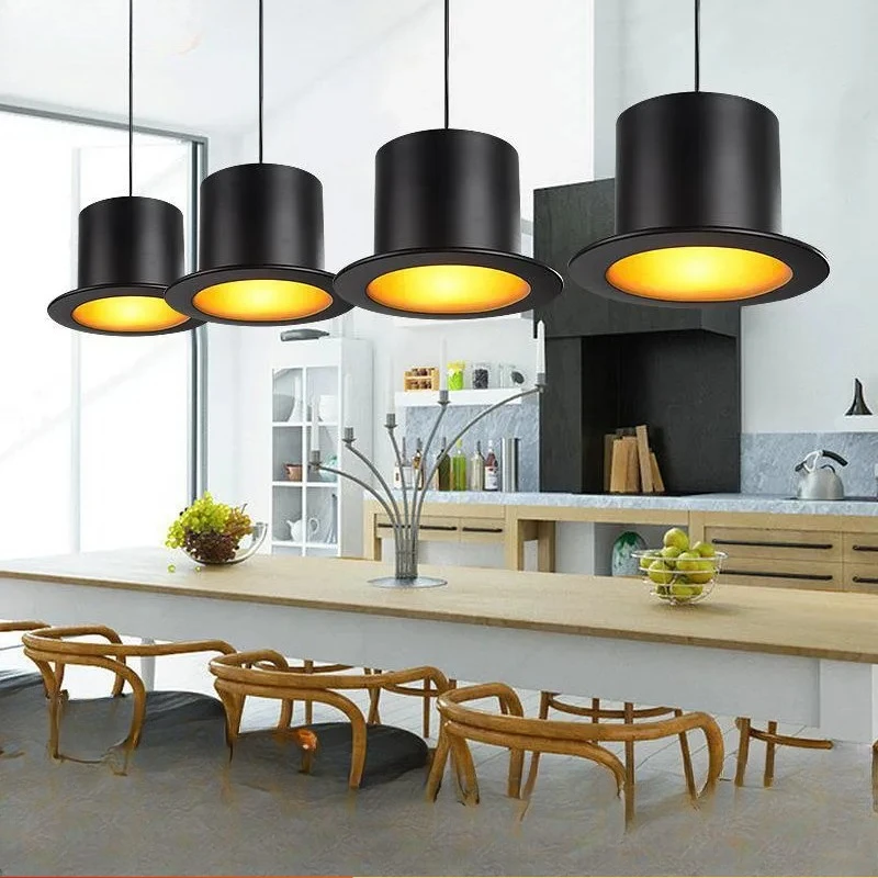 Modern Simple British Top Hat Creative Coffee Clothing Store Personalized Aluminum Bar Aisle Single-Headed Small Chandelier