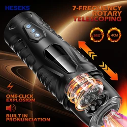 HESEKS Male Automatic Telescopic Rotation Masturbator Vacuum Electric Vibration Blowjob Maturbation Cup Adult Sex Toys For Men