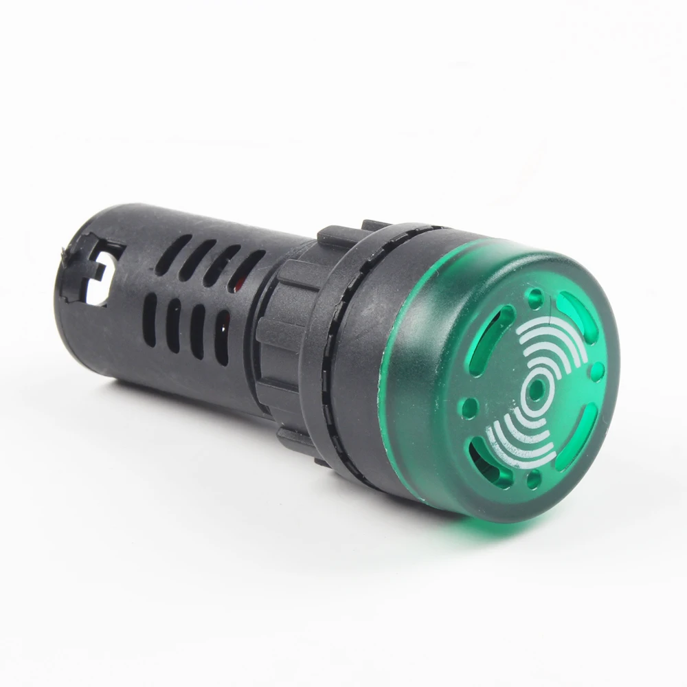 LEDアクティブブザー,アラームインジケーター,緑色フラッシュ信号,AD16-22SM, 12v,24v,110v,220v,22mm,送料無料