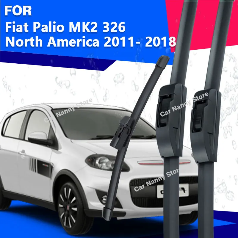 Para Fiat Palio MK2 326 Norteamérica 2011-2018, Escobillas Limpiaparabrisas Delanteras y Traseras, Accesorios para Parabrisas, Limpiaparabrisas para Automóvil 2017 2016 2015 2014