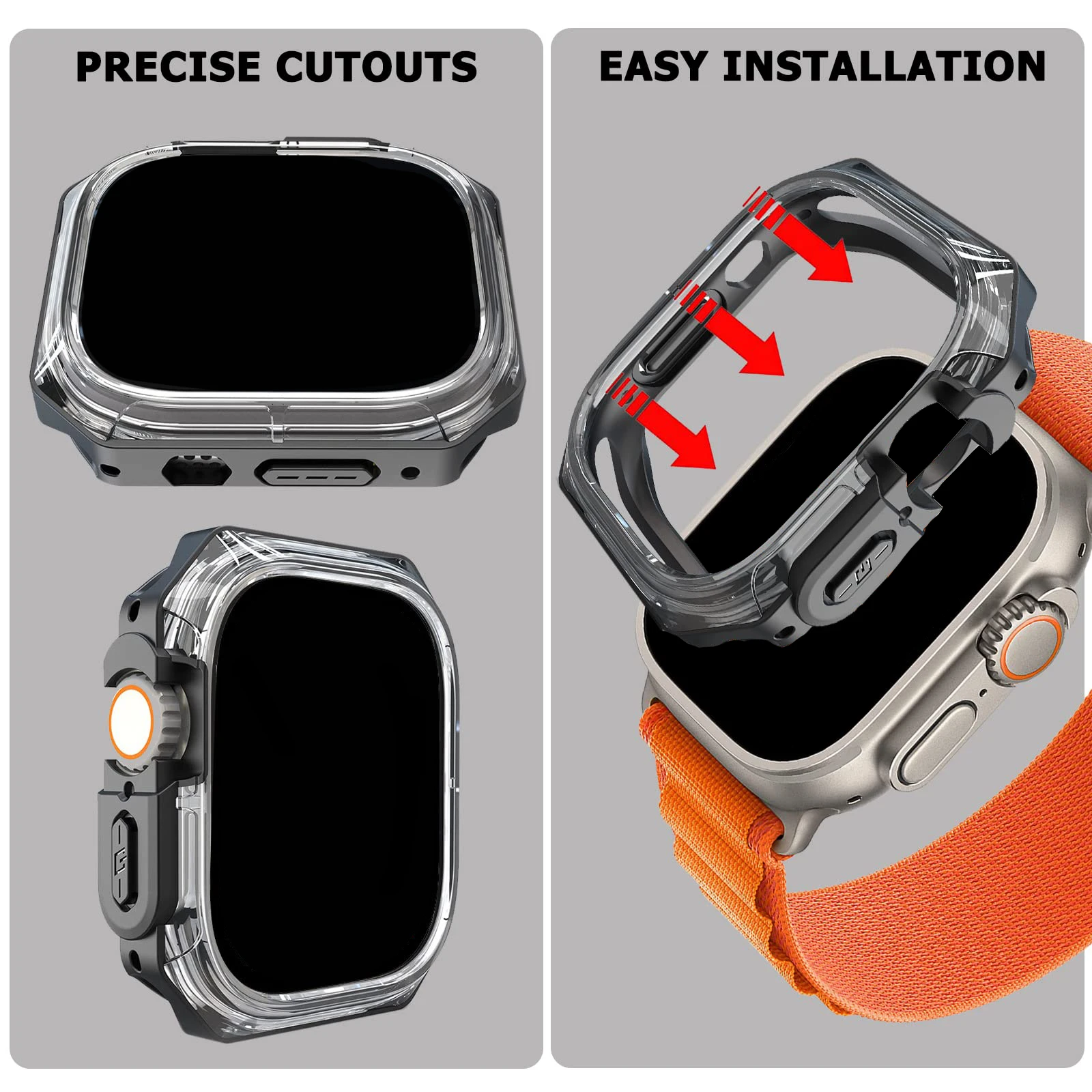 Protective Case For Apple Watch Ultra 49mm NO Screen Film Hard PC Bumper Shell Frame Cover For IWatch Series Ultra Accessories